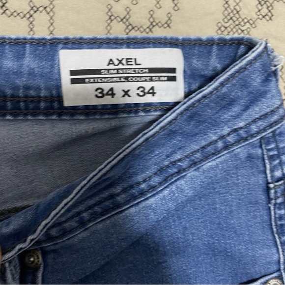 Men’s Axel Slim Stretch Jeans 34x34 Mens Medium Wash Blue - Picture 7 of 9